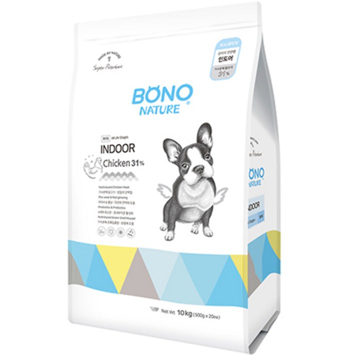 보노네이처 전연령 강아지 인도어 건식사료, 닭, 10kg, 1개