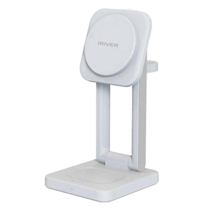 아이리버 트리니 3IN1무선 충전기, 화이트, 1개