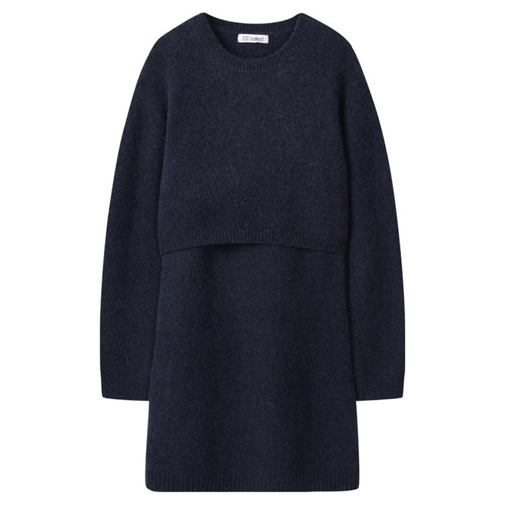 씨씨콜렉트 레이어드 니트 드레스