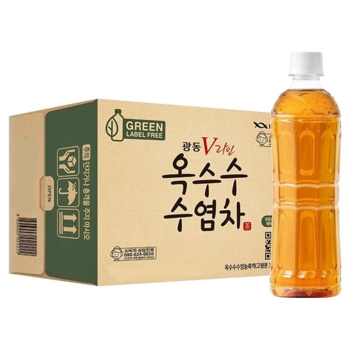 광동옥수수수염차 그린 무라벨, 500ml, 20개