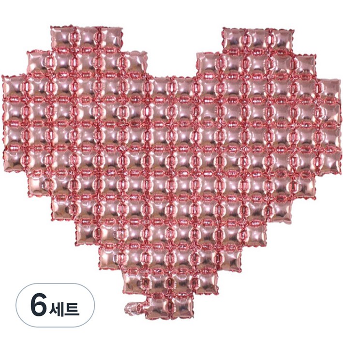 팡파티 빅하트 기념일 풍선 공기주입기 실리콘 테이프, 핑크, 6세트