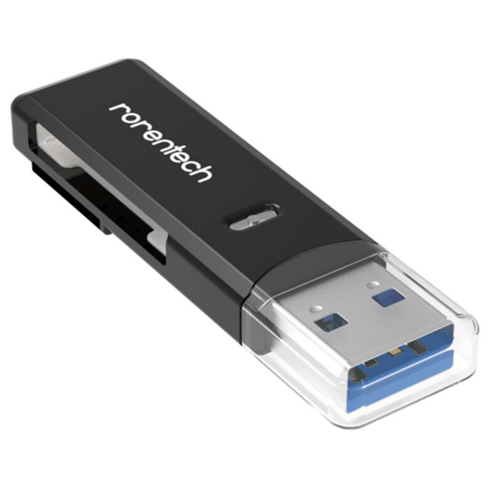 로랜텍 USB 3.0 블랙박스 SD카드 멀티 카드 리더기, RT-U197, 블랙