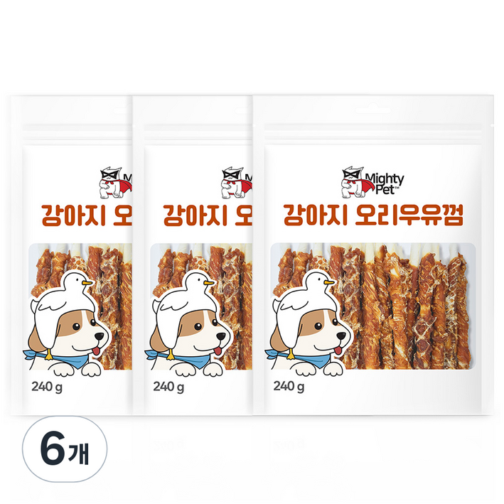 마이티펫 강아지 우유껌스틱 간식, 오리우유맛, 240g, 6개 7618318764
