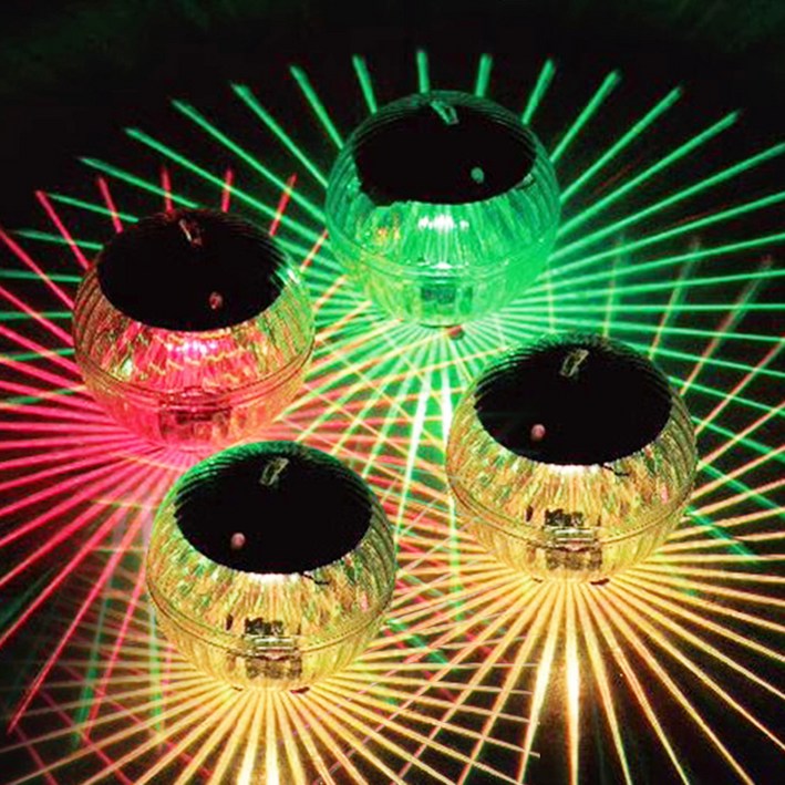 비상 태양광 LED볼 정원등 2종 x 2p 세트, 선샤인(전구색, RGB색)