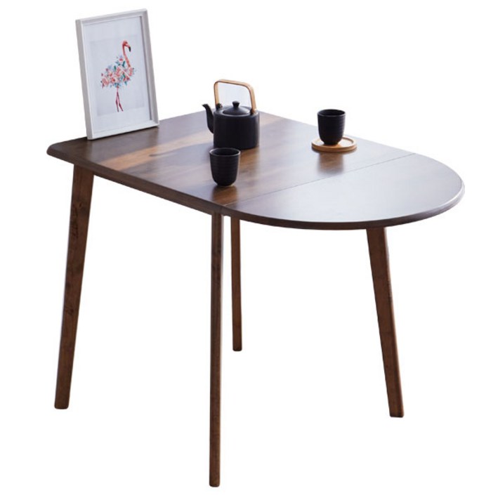 베스트리빙 캔버라 드롭리프 4인용 라운드 확장형 테이블, 월넛