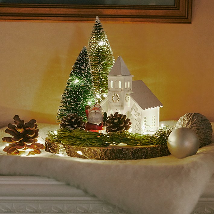 베베데코 크리스마스 미니트리 센터피스 이브 세트