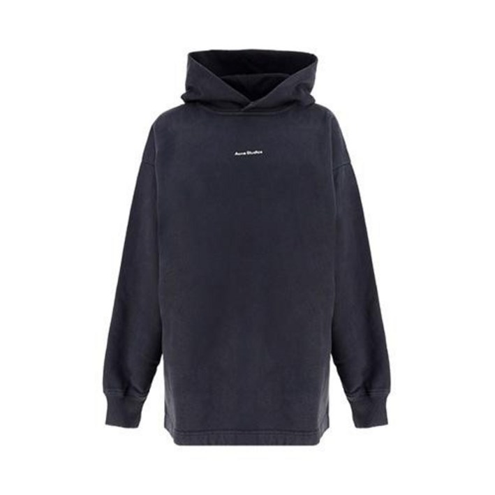 23FW ACNE STUDIOS 아크네 스튜디오 여성 스몰 로고 프린팅 후드 긴팔 블랙 AI0083