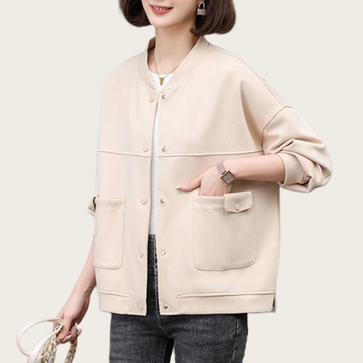 Makone여성 봄 가을 솔리드 캐주얼 자켓