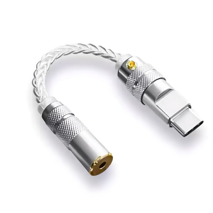 시그델 HiFi 고음질 ALC5686 C타입 꼬다리 DAC 덱 3.5mm 32BIT 384KHZ 이어폰 변환 앰프 꼬다리덱 오디오 헤드폰 젠더 MD-01, 1개, 실버, 11cm