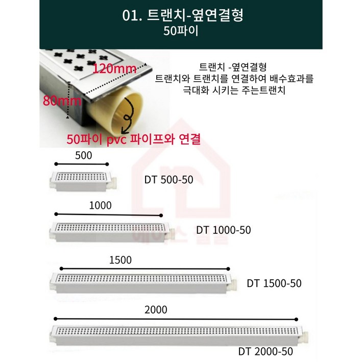 국산 올스텐 주방 욕실 샤워실 트렌치 측면배수 배수트렌치, 스테인리스