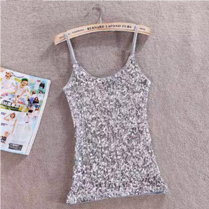 원포이트 슬림핏 스타일리쉬 스팽글 나시 핫픽스 단체 팀복  SH376