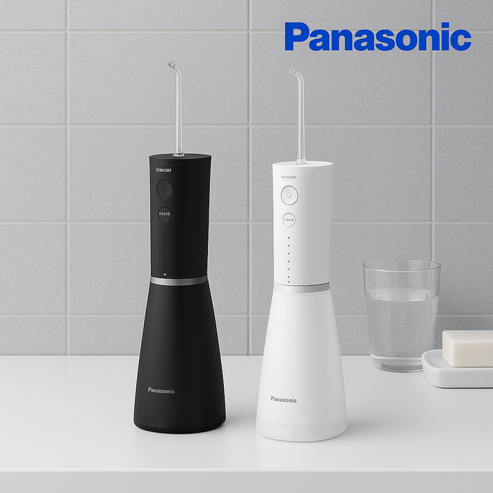 파나소닉 초음파 플래그십 구강세정기 휴대용 무선 치아 물치실 칫솔 교정 보철 치간 세척기 EW-DJ86, 블랙