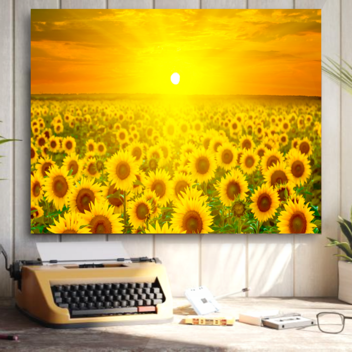 세잔느화실 돈이들어오는 돈벼락 노을 해바라기 그림액자  주문즉시 국내제작