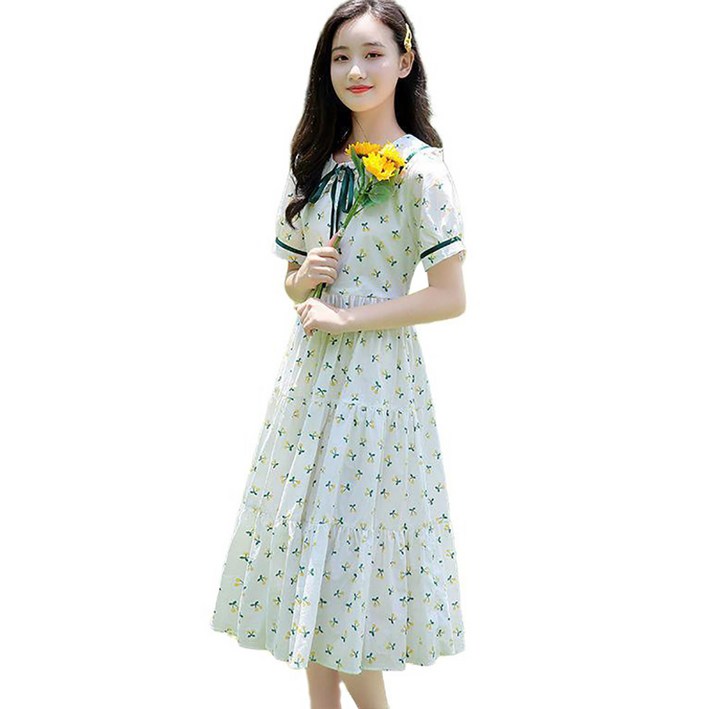 셀럽당 주니어 소녀용 셔링 반팔 원피스 중학생 여름 원피스