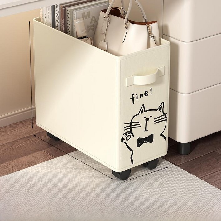 책장 북타워 주변 공간 활용 수납 선반 밑 책상 움직이는 바구니