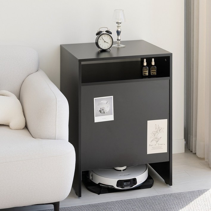 DIY 블랙 로봇청소기장 로보락 로봇청소기 수납장 보관함 IH26001