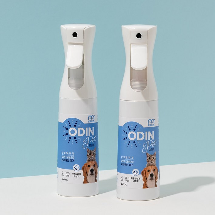 미국 아마존 판매 1위 동일성분 휴매니존 오딘펫 300ml , 2개, 강아지 고양이 탈취제 소변 오줌 배변냄새 제거, 2개, 300ml