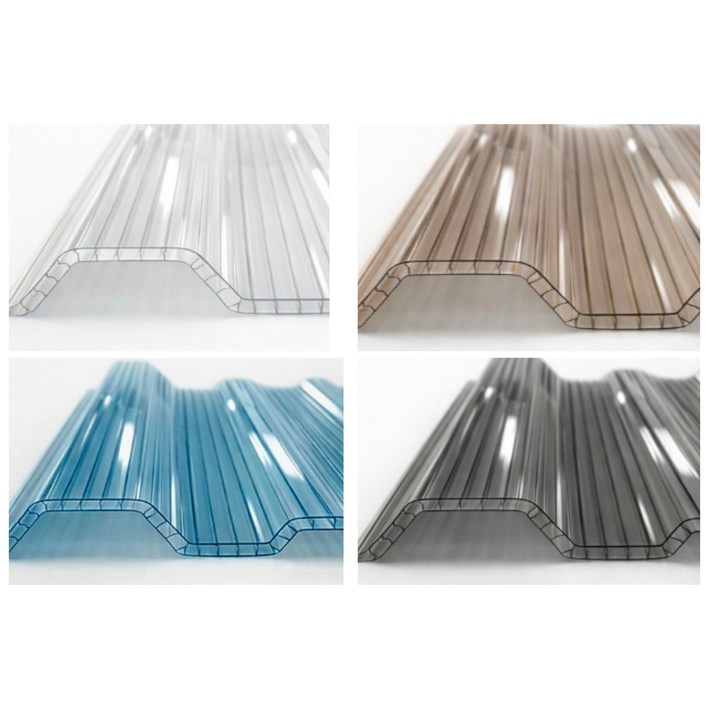 폴리알루텍 복층골판 V250 테라스 파고라 농막 지붕재 투명 브라운 스모그 메탈그레이 단열 렉산 대체재, 투명, 1개