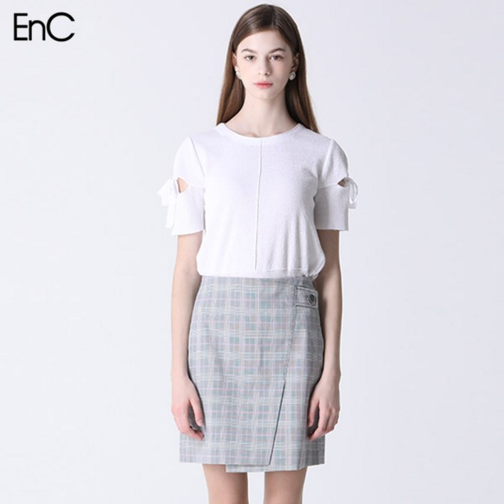 EnC 클래식 체크 미니 스커트 택가격 179000원