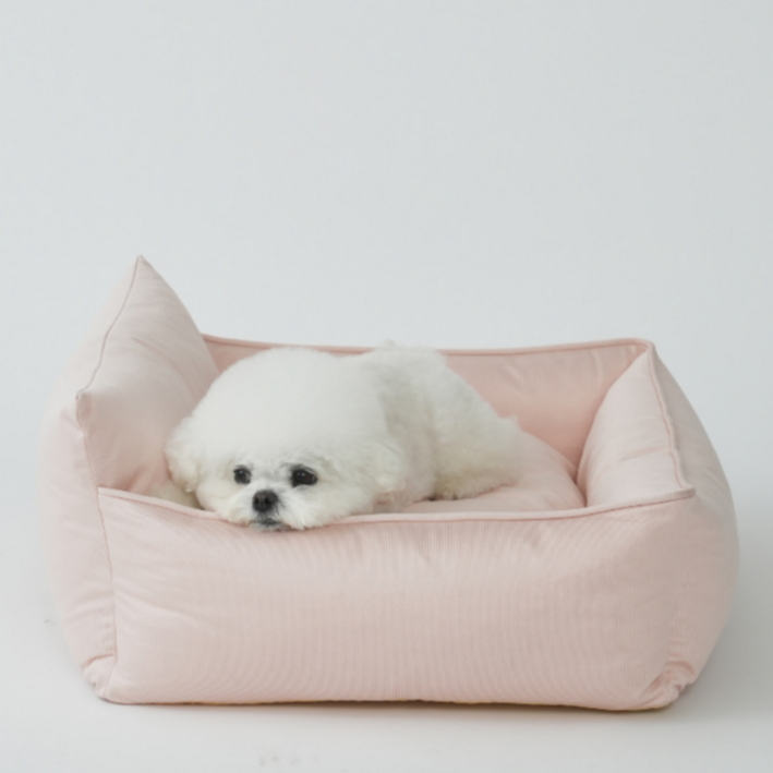 런레이더 반려동물 방석 커버분리 꿀잠 방석, 핑크, 1개