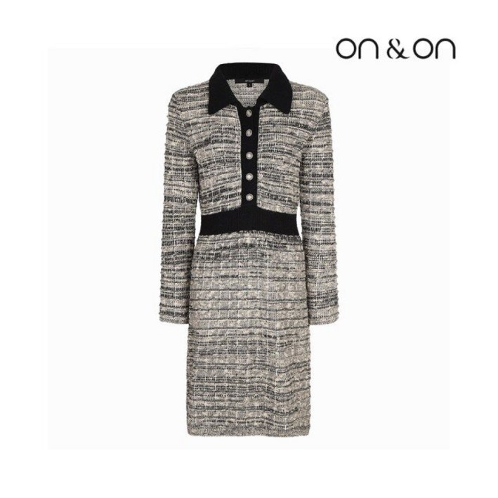 온앤온 배색 카라 니트 원피스JK2SO242 720492