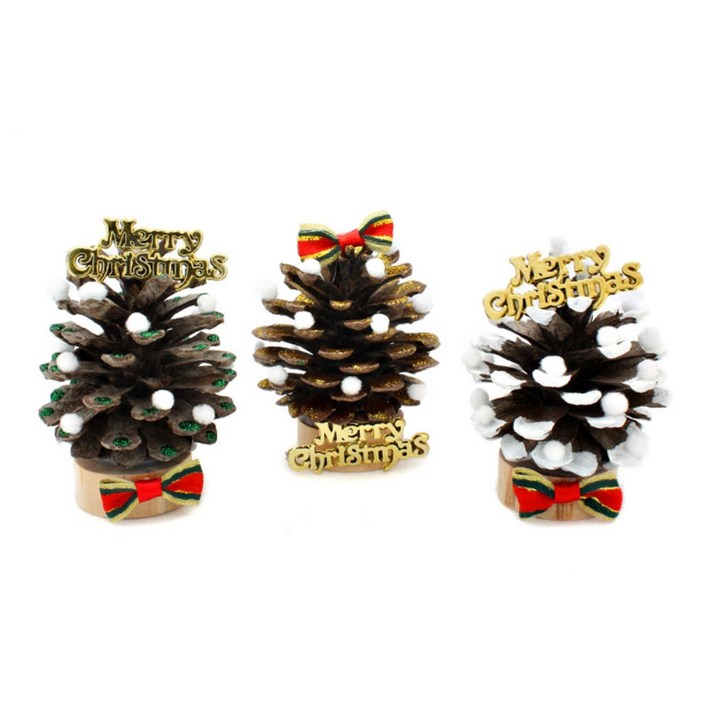 색다른트리만들기 자연소재키트 솔방울 미니트리만들기 10개 만들기키드