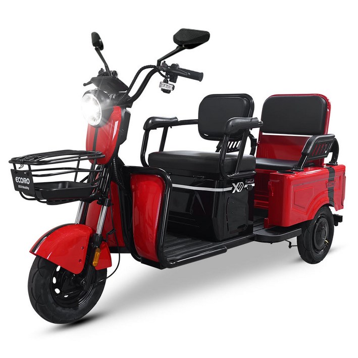 에코로 X5 어르신 삼륜 전기 전동스쿠터 60V 32A, 레드