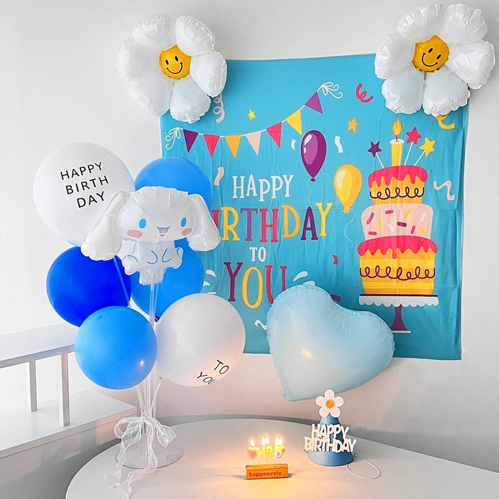 하피블리 산리오 캐릭터 풍선 아이 생일 파티 용품 세트, 스페셜세트 토끼풍선
