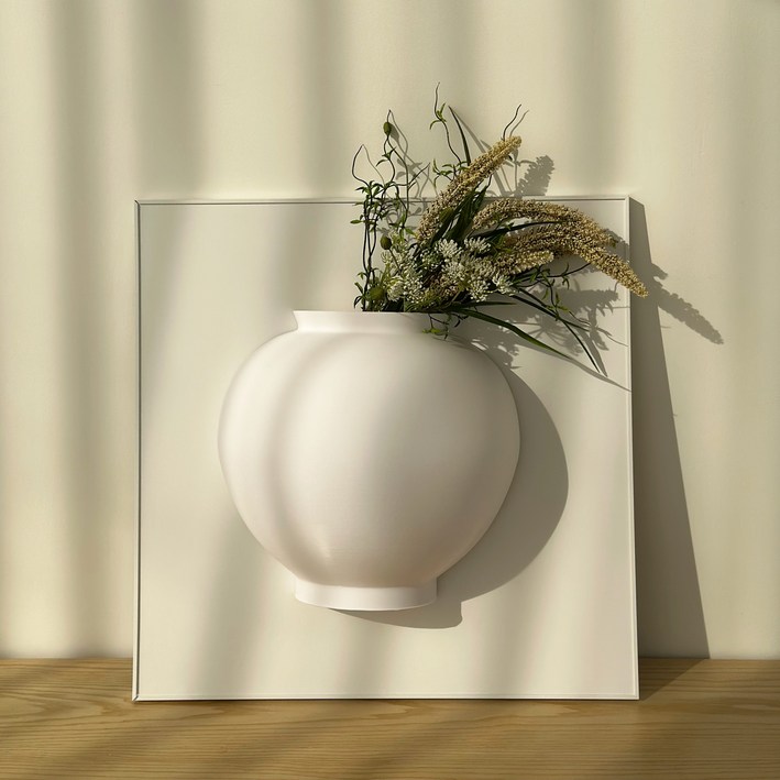 담결 달항아리 3D 입체 액자 베이직, 1개, A 화이트 프레임  화이트 배경  화이트 항아리