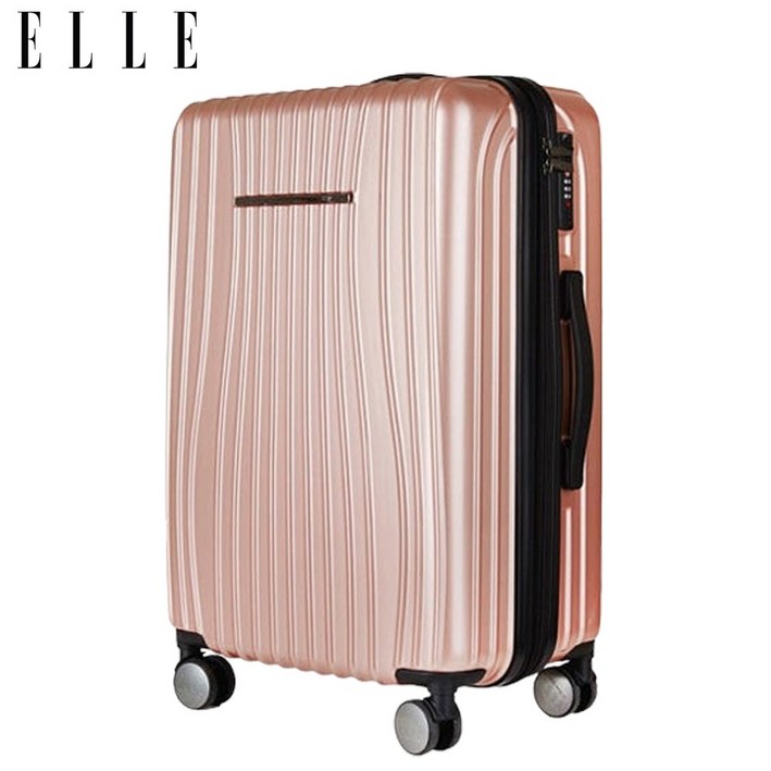 [엘르] 홈쇼핑 폴리카보네이트 캐리어 여행용 수하물 이동가방 20인치 24인치 28인치 기내반입 (로즈골드)