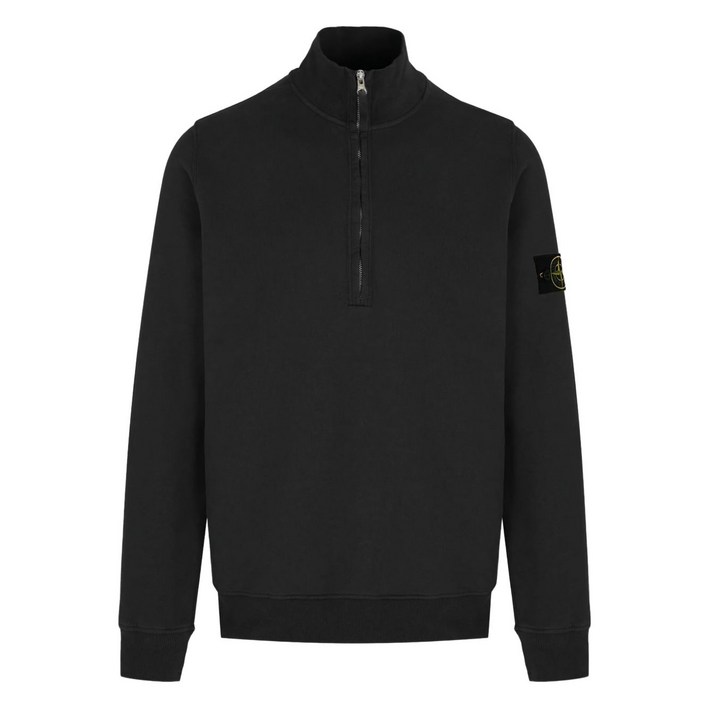 스톤 아일랜드 하프 지퍼 패치 스웨트셔츠