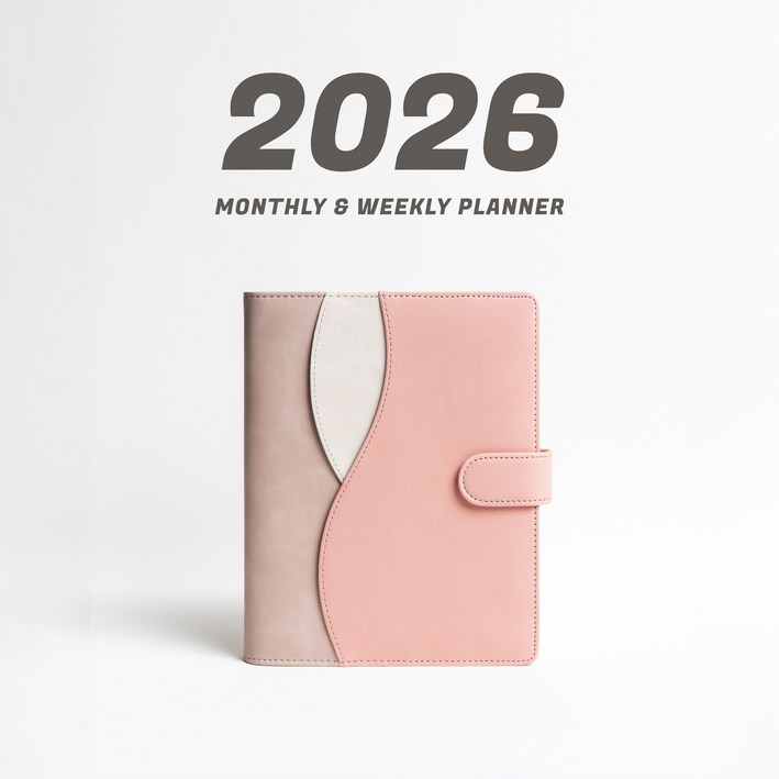 WAVY 프리미엄 6공 비즈니스 2026년 날짜형 다이어리, 더스트 핑크 (날짜형)