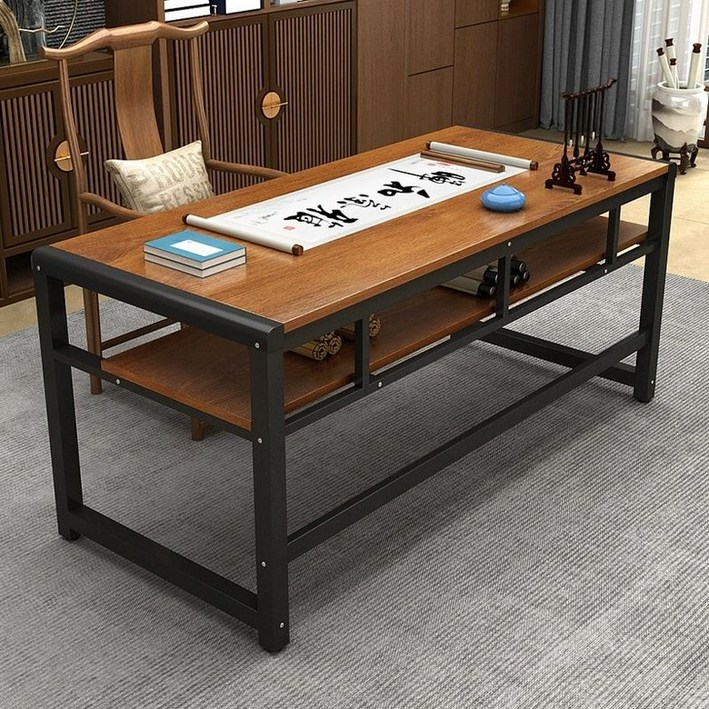 서예 책상 붓글씨 작업실 작업대 공방 테이블 다크월넛
