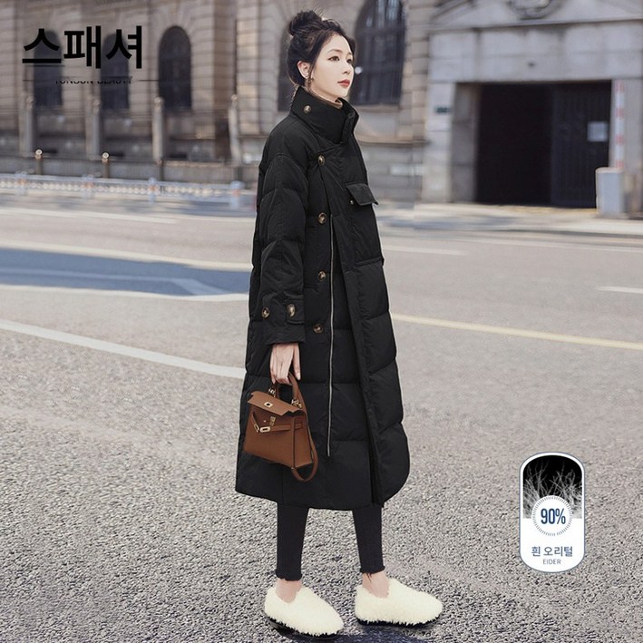 블랙패딩여미디엄무릎기장겨울제빵패딩야상여하이넥 블랙패딩여미디엄무릎기장겨울제빵패딩야상여하이넥