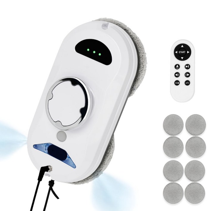 Novatech S1 창문 로봇청소기 5800Pa 초강흡입력 자동 분수 유리창 로봇청소기 초슬림 창문 청소기, Noa-S1, White