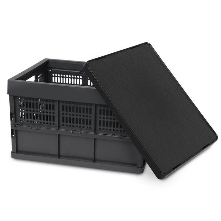 대용량 접이식 폴딩박스60L+도마상판 세트, 1개, 다크그레이+블랙도마상판