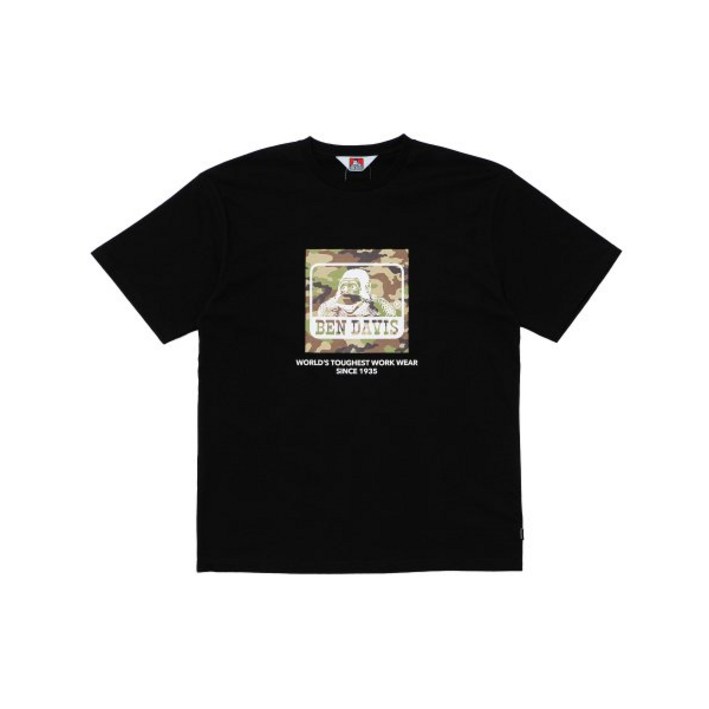BEN DAVIS 벤데이비스 오리지널 카모 로고 티셔츠 블랙 7350189241