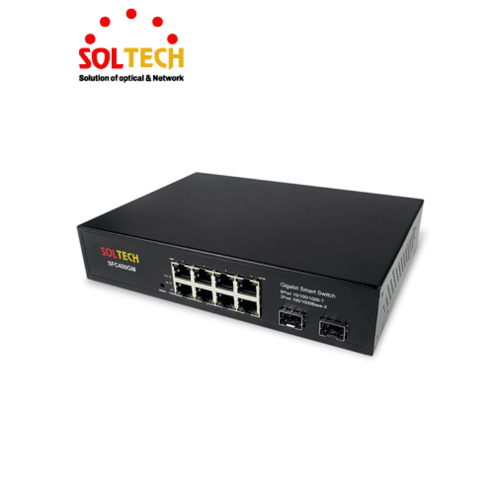 솔텍 SFC400GM L2스위치 기가비트 LAN 8포트 SFP 2포트 광 스위치허브