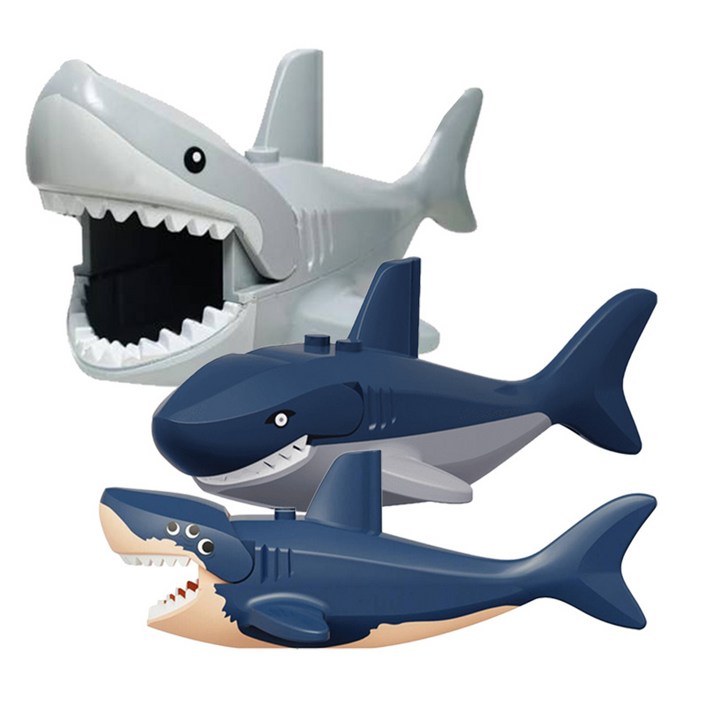 BIG 상어 3종 해양동물 호환블록 브릭미니피규어 수집장식전시용 키덜트아이템, 1개