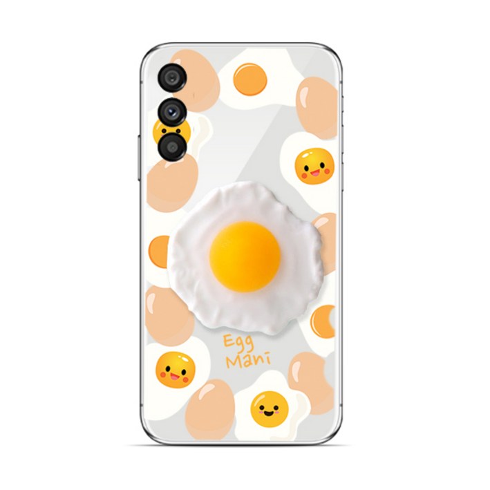 바비듀 계란 후라이 스마트톡 케이스 그립 손잡이 거치대 갤럭시 와이드8 A16 S25 버디4 점프4