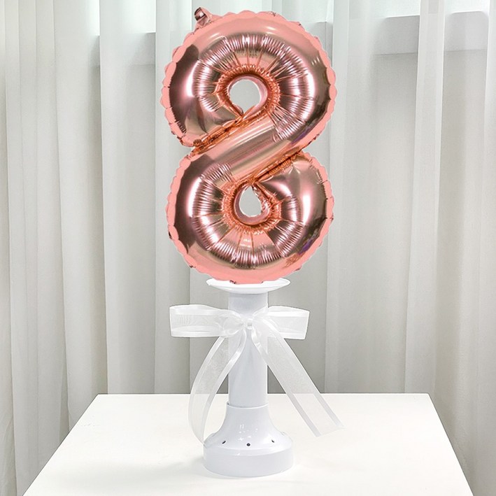 파티앤온 생일 기념일 호일 숫자 스탠딩 풍선, 로즈골드