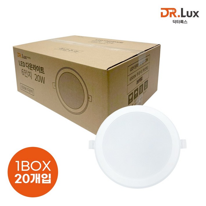 닥터룩스 LED 다운라이트 6인치 20W 방습형, 20개