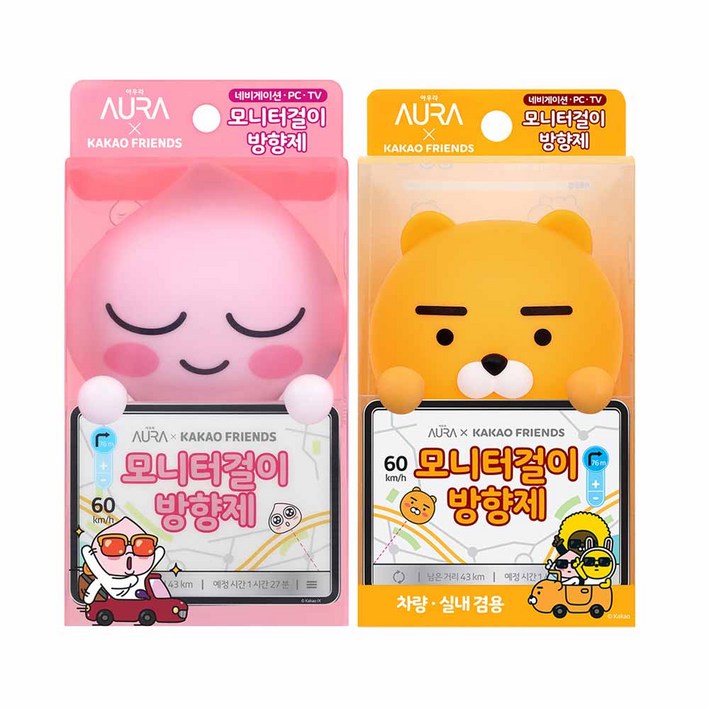 아우라 카카오프렌즈모니터걸이 방향제 어피치라이언, 1개 아우라 카카오프렌즈모니터걸이 방향제 어피치라이언, 1개