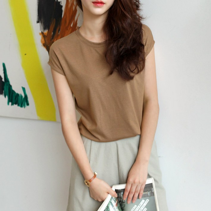 데일리앤 여성용 피나 레이온 민소매 티셔츠 데일리앤 여성용 피나 레이온 민소매 티셔츠