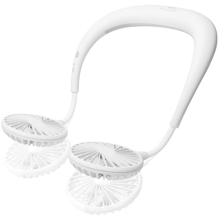 블루아이디 넥밴드 휴대용 목 선풍기 BLDC 모터 2000mAh, BI-NF5, 화이트