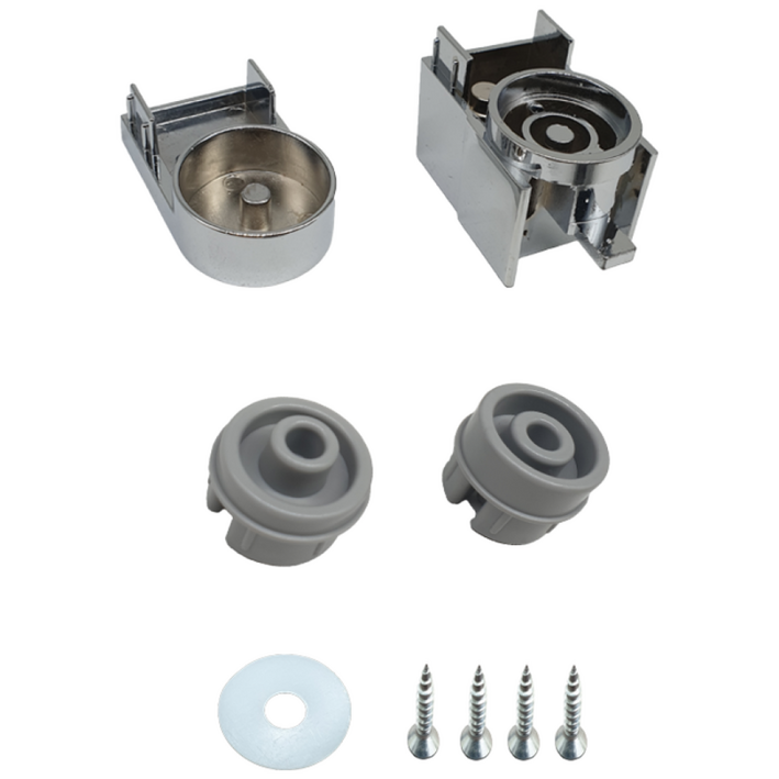 샤워부스 도어 상하봉 마감캡 욕실 무힌지 부속, 크롬, 1개