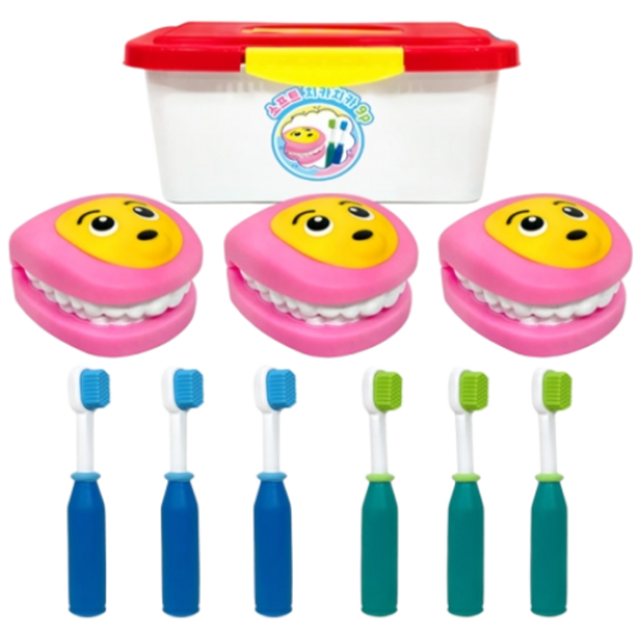 영유아 양치교육 치아모형교구 소프트치카치카놀이9p, 본상품선택, 1개