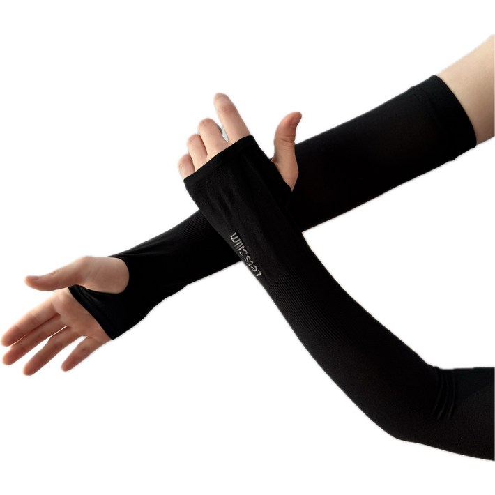 순잠 냉감 팔토시 손등형 2p, 블랙, 1개