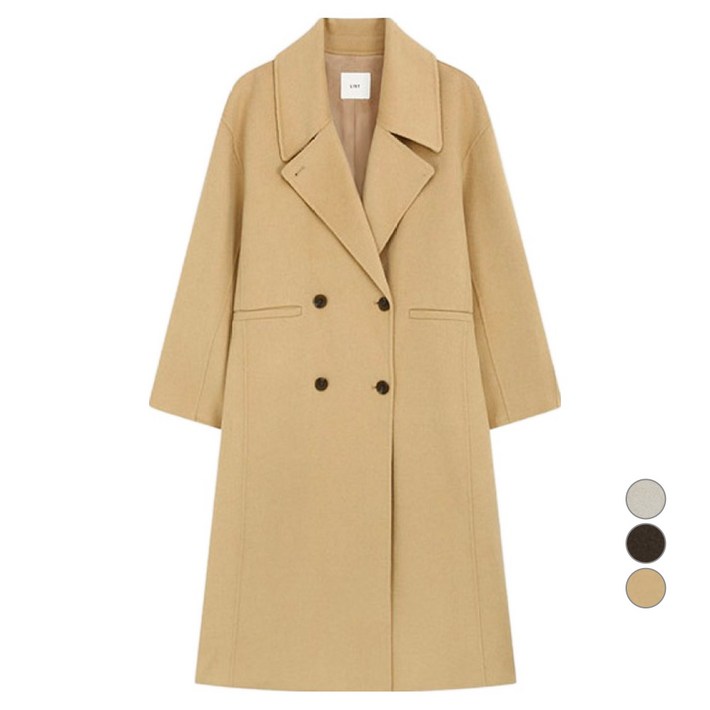 리스트 여성용 캐시미어 울 더블 핸드메이드 코트 TWHCTO80030