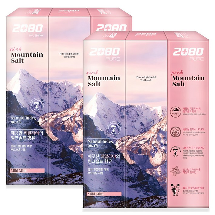 2080 핑크마일드민트향 퓨어 치약, 150g, 6개 2080 핑크마일드민트향 퓨어 치약, 150g, 6개